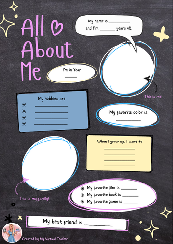 All About Me Transition Day Activity Sheet