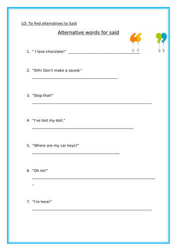 Alternative words for 'Said'
