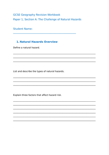 The Challenge of Resource Management - Summer Holiday Revision Workbook