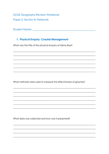 Fieldwork - Summer Holiday Revision Workbook