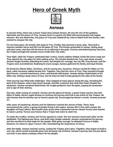 Trojan Hero: Aeneas “Article & Questions” Assignment