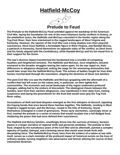 Hatfields and McCoys: Prelude to Feud “Article & Questions” Assignment