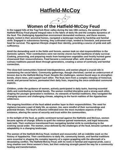 Hatfields and McCoys: Women of the Feud “Article & Questions” Assignment