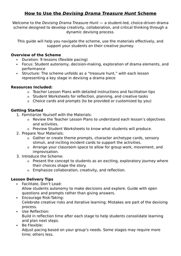 Devising Drama Treasure Hunt: Student-Led Drama Scheme with Choice-Driven Creative Journey