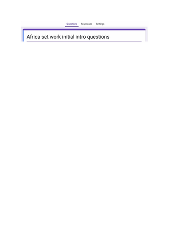 Africa questions/quiz-Google form