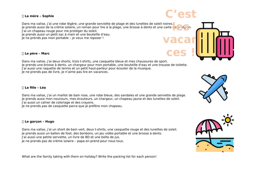 French holiday suitcases