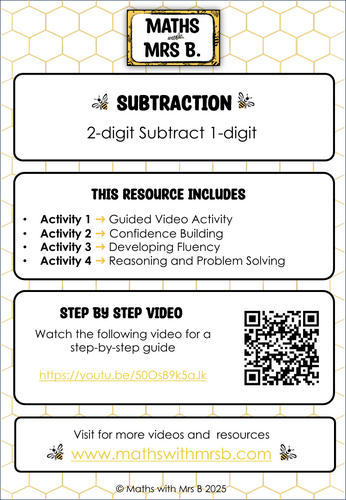 Column Subtraction | 2-digit by 1-digit | Maths with Mrs B.