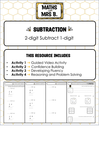 Column Subtraction | 2-digit by 1-digit | Maths with Mrs B.