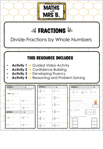 Dividing Fractions by Whole Numbers | Maths with Mrs B.
