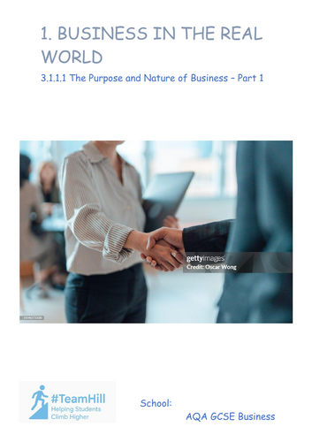 Complete 1. Business in the Real World