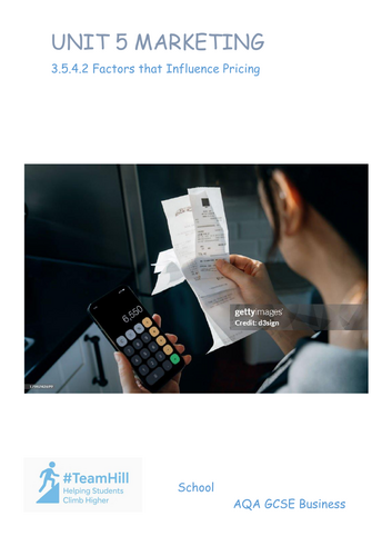 3.5.4.2 Factors that Influence Pricing