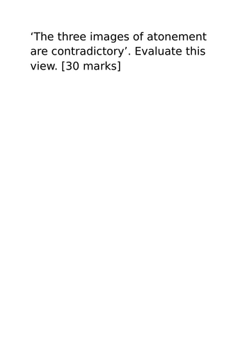 A-Level RS: Atonement 30 Mark Essay + Model + Plan - Eduqas Christianity