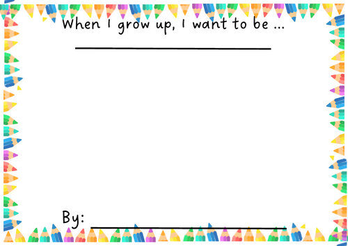 When I grow up worksheet