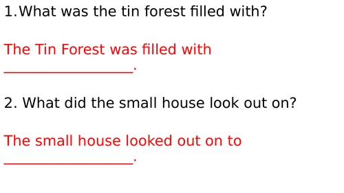 Year 3 Tin Forest English unit