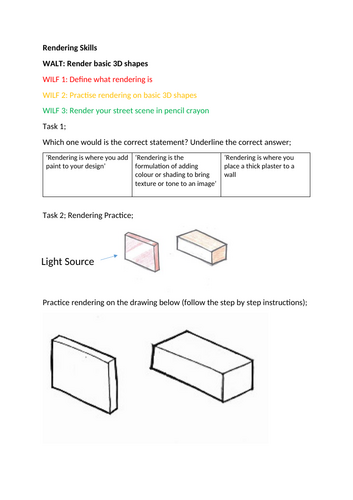 KS3 DT - Rendering