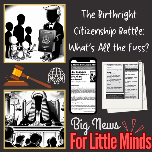 Trump’s Birthright Citizenship Order ~ Explained to Kids in Article Pack with Freebie Worksheets