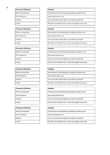 Persuasive Technique Mix and Match