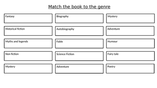 Match the book to the genre