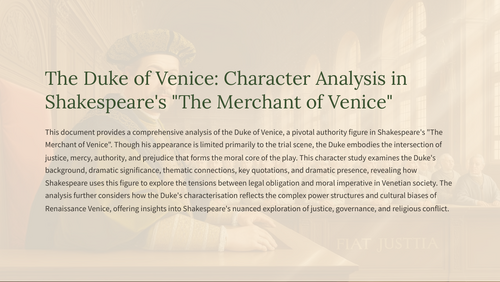 The Merchant of Venice  Character Revision Pack