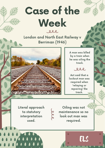 A-Level Law: Case of the Week Display - Eduqas Contract Law