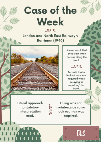 A-Level Law: Case of the Week Display - Eduqas Contract Law