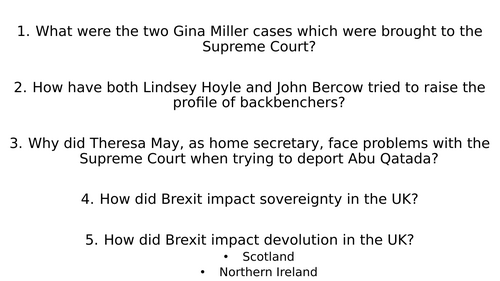 Relations Between the Branches (Edexcel Politics)