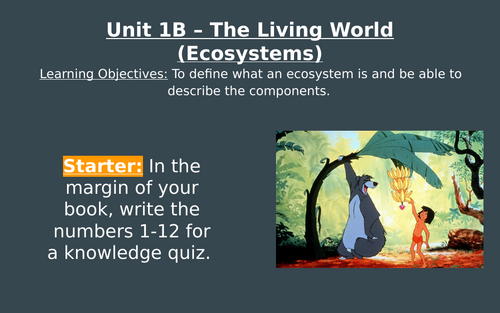 Unit of Work: KS4 Ecosystems