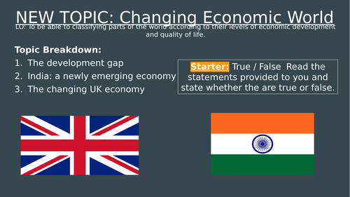 Unit of Work: KS4 Economic Development