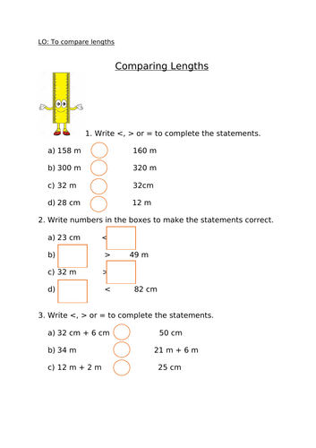 Maths - Comparing Lengths
