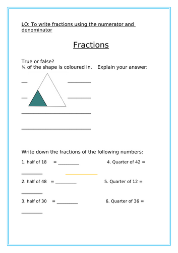 Maths - Fractions