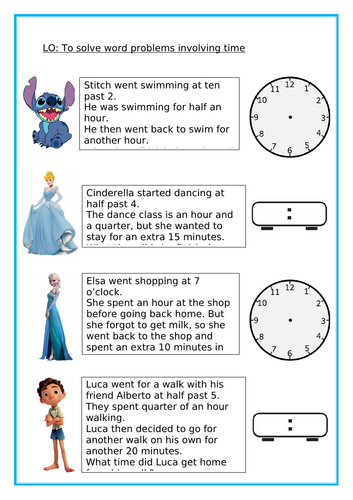 Maths - Problem Solving with Time