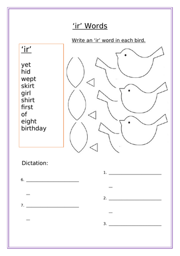 Phonics - 'ir' and 'ey'