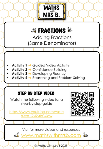 Adding Fractions (Same Denominators) | Maths with Mrs B.