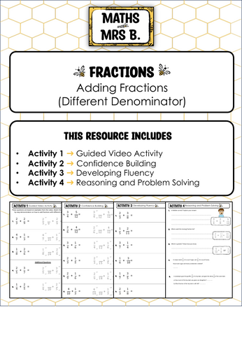 Adding Fractions (Different Denominators) | Maths with Mrs B.