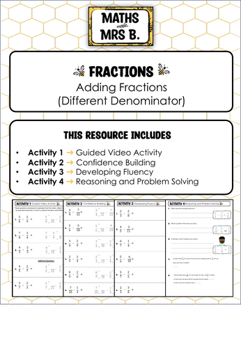Subtracting Fractions (Different Denominators) | Maths with Mrs B.