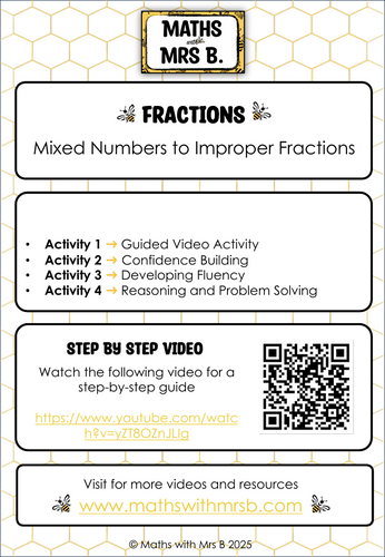 Mixed Numbers to Improper Fractions | Maths with Mrs B.