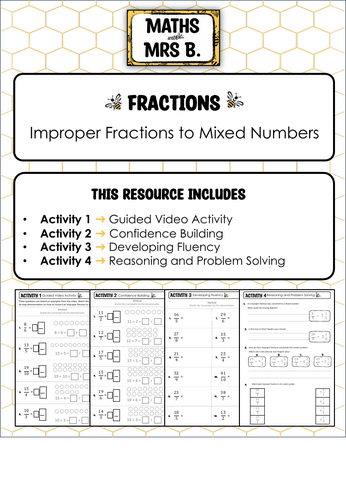 Improper Fractions to Mixed Numbers | Maths with Mrs B.