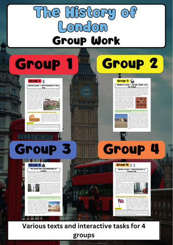 The History of London Group Work | Roman Medieval Fire Modern | Student Tasks & Questions