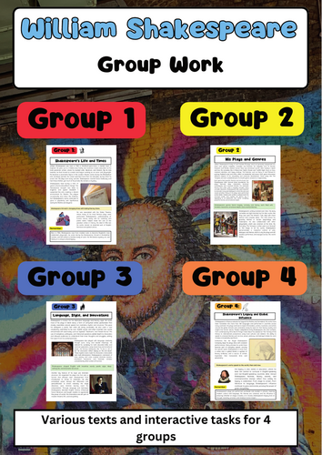 William Shakespeare Group Work – Plays, Life, Language, and Legacy