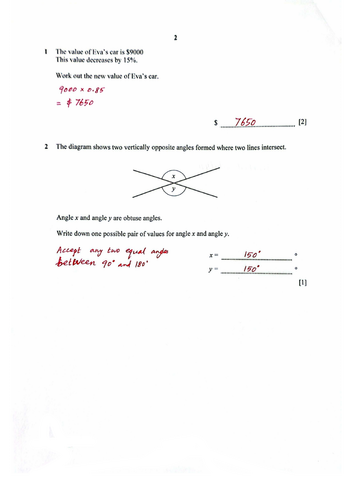 STAGE 8 PROGRESSION TEST MATHEMATICS PAPER 2 (2023) WORKED SOLUTIONS
