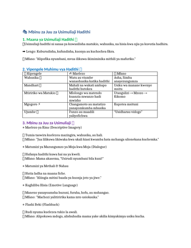 Mbinu za Juu za Usimuliaji Hadithi