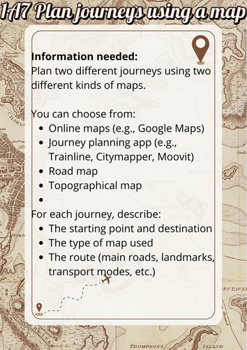 ASDAN PDP- 1A7 Plan journeys using a map