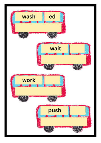 Naughty Bus Themed Past Tense Verb Worksheets