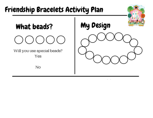 Our Class is a family bracelet planning sheet