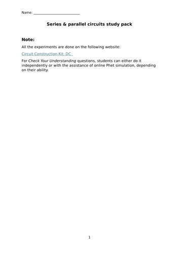 Paralle and series circuit