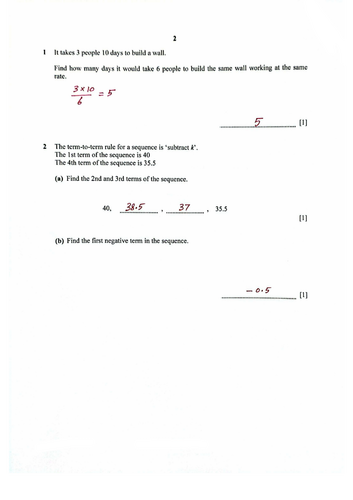STAGE 9 PROGRESSION TEST MATHEMATICS PAPER 2 (2023) WORKED SOLUTIONS