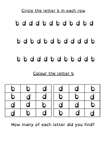 B and D reversals worksheet