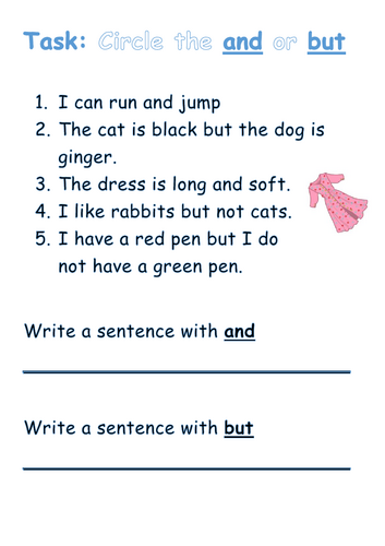 Connectives/Conjunctions  - and/but