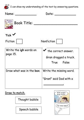 ORT Level 4 Reading Comp - No Tricks Gran