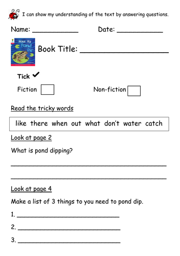 ORT Level 4 Reading Comp - How to Pond Dip